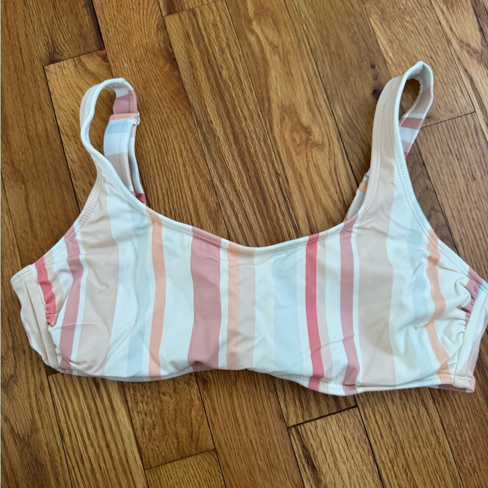 Xhilaration Pink and White Bikini Top